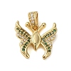Brass Micro Pave Cubic Zirconia Pendants KK-U005-03D-G-1