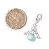 Heart Angel ABS Plastic & Acrylic Imitation Pearl Pendant Decorations HJEW-JM03160-02-3