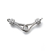 Brass Micro Pave Clear Cubic Zirconia Hook and S-Hook Clasps KK-D312-10P-1