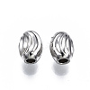 Tarnish Resistant 201 Stainless Steel Corrugated Beads STAS-S117-015A-2