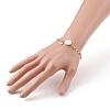 Natural Baroque Pearl Keshi Pearl Link Bracelets BJEW-JB05803-03-4