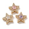 Brass Micro Pave Cubic Zirconia Beads KK-U037-08G-01-1