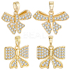 8Pcs 2 Styles Brass Micro Pave Cubic Zirconia Pendants FIND-BBC0004-29B-1
