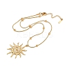 304 Stainless Steel Sun Pendant Snake Ball Chain Necklaces for Women LS-NJEW-G179-02G-2