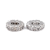 Brass Micro Pave Clear Cubic Zirconia Beads ZIRC-P091-04B-P-RS-1