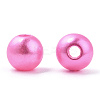 Spray Painted ABS Plastic Imitation Pearl Beads OACR-T015-05A-15-1
