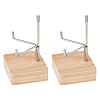Square Wooden Crystal Rock Display Easels with Iron Holder ODIS-WH0038-28B-P-1