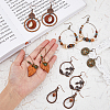 FIBLOOM 6 Pairs 6 Style Flower & Ring & Teardrop & Leaf Alloy Dangle Earrings Sets with Enamel EJEW-FI0001-62-3