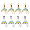 8Pcs 2 Colors 304 Stainless Steel European Dangle Charms STAS-DC0010-74-1