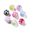 UV Plating Iridescent Acrylic Beads OACR-B021-01-1