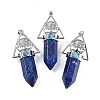 Dyed Natural Lapis Lazuli Faceted Pointed Bullet Big Pendants G-H076-02P-011-1