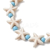 Adjustable Synthetic Turquoise Starfish Beads Braided Bead Bracelets for Women BJEW-JB13583-4