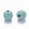 Painted Natural Wood Beehive European Beads WOOD-Q040-019A-A01-2