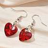 Heart Glass Dangle Earrings EJEW-JE01737-2