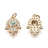 Brass Micro Pave Clear Cubic Zirconia Pendants ZIRC-L098-002G-2
