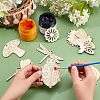 90Pcs 9 Styles Wood Cutouts Ornaments WOOD-NB0005-15-3