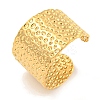 Ion Plating(IP) 304 Stainless Steel Textured Open Cuff Ring RJEW-A043-10G-1