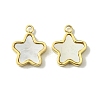 Ion Plating(IP) 304 Stainless Steel Pave Shell Star Charms X-FIND-Z028-26G-1
