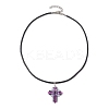 Transparent Electroplate Glass Pendant Necklaces NJEW-MZ00040-05-4