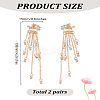 2 Pairs Star Alloy Rhinestone Dangle Stud Earrings for Women EJEW-LP0001-77G-2