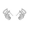 Crystal Rhinestone Claw Stud Earrings JE918A-1