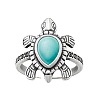 Retro Alloy and Synthetic Turquoise Finger Rings FS-WG1C352-02-4