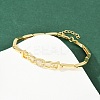 Brass Micro Pave Clear Cubic Zirconia Link Bracelets for Women BJEW-F504-05G-5
