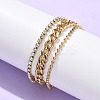 304 Stainless Steel Multi-strand Bracelets BJEW-C103-01G-3