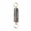 Natural Larvikite Connector Charms PALLOY-JF01454-05-3