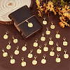 26Pcs Flat Round with Letter A~Z Alloy Pendant Decorations HJEW-BC00064-4