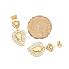 Brass Micro Pave Clear Cubic Zirconia Dangle Stud Earrings for Women LS-EJEW-F352-05G-02-3