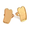 Rectangle Brass Adjustable Ring Components KK-Z122-18G-2