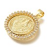 Rack Plating Brass with Cubic Zirconia Pendants KK-Z086-33G-04-2