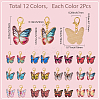 2Sets Butterfly Alloy Enamel Pendant Decorations HJEW-SC0002-16-2