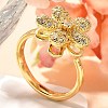 Flower Rotatable Finger Ring for Women RJEW-U035-01G-04-1