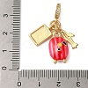 Rack Plating Brass Micro Pave Clear Cubic Zirconia European Dangle Charms KK-P279-32G-3