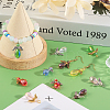 56Pcs 7 Color Electroplate Glass Pendants PALLOY-AB00116-6