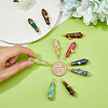 10Pcs 10 Styles Gemstone & Glass Pointed Copper Wire Wrapped Pendants FIND-FH0006-76-3