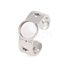 Hollow Star 304 Stainless Steel Open Cuff Ring Components STAS-F366-07A-P-1