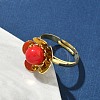 Brass Adjustable Finger Rings for Women RJEW-K295-02G-3