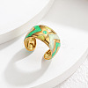 304 Stainless Steel Enamel Cuff Open Rings WG35DFF-06-1