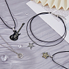 4Pcs 4 Style Star & Guitar Natural Dalmatian Jasper & Alloy Pendant Necklaces Set with Waxed Polyester Cords NJEW-FI0001-16-5