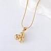 3Pcs Minimalist Stainless Steel Pave Imitation Pearl Triple Round Pendant Necklaces for Women PD0842-4