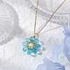 Glass & Glass Pearl Beads Pendants Necklaces for Women NJEW-MZ00106-04-1
