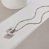 1pc Brass Chain with Alloy Letter Pendants Necklaces NJEW-LP0001-41Z-P-3