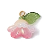 Acrylic Flower Charms PALLOY-TA00250-3