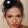 Bridal Wedding Mesh Feather Fascinator Hats Hair Chips OHAR-WH0011-47B-5
