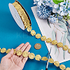 20 Yards Double Face Flower Lace Trim Polyester Ribbons SRIB-PH0001-69-3