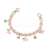 2Pcs Glass Flower & Fruit Bag Decorative Chains AJEW-BA00172-01-5