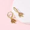 Brass Micro Pave Clear Cubic Zirconia Tree Hoop Earrings EJEW-K267-26G-3